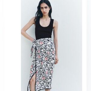 Zara Pareo Floral Patterned Wrap Skirt ZW collection